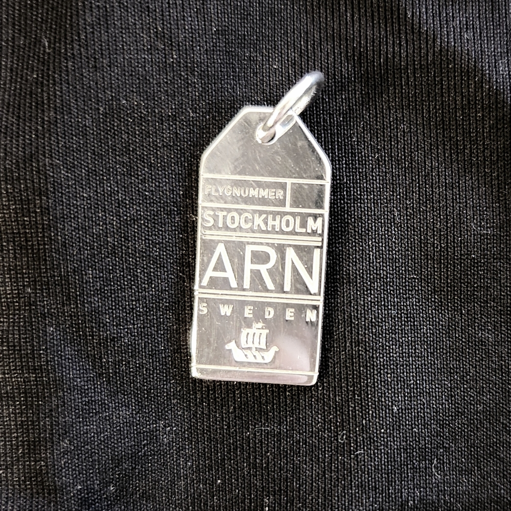 Jet Set Candy 925 Sterling Silver Stockholm Sweden Viking Travel Charm Pendant